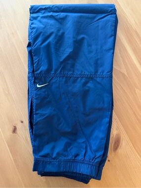 Vintage Nike Navy Blue Windbreaker Track Pants - Youth M (8-10)